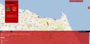 Tela com filtros do site Mapa da Cultura de Fortaleza